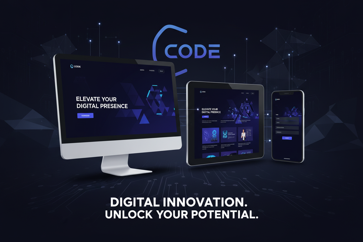 Website design and development service showing responsive design across devices